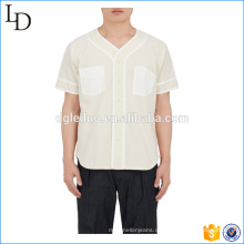 Baumwolle Canvas Button-Front Baseball-T-Shirts einfaches Männer-Team-T-Shirt